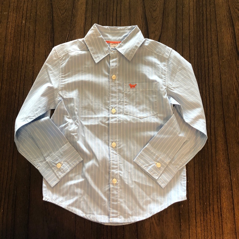 NWT Carter’s Striped Button-Front Poplin Shirt